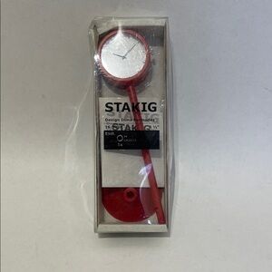 Red Stakig Wall Clock